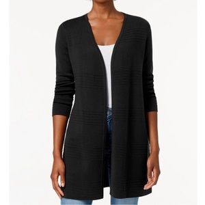 CHARTER CLUB Petite Textured Open-Front Cardigan M Petite
